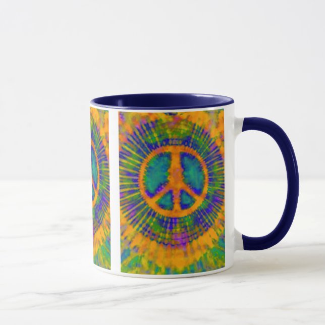 Abstract Psychedelic Tie-Dye Peace Sign Mug (Right)