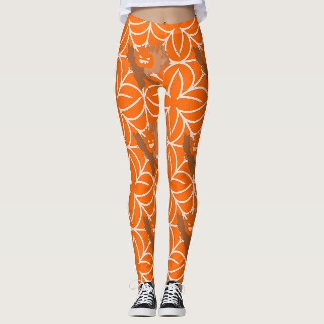 Abstract Pumpkin Leggings (Front)