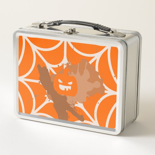 Abstract Pumpkin Metal Lunch Box (Front)