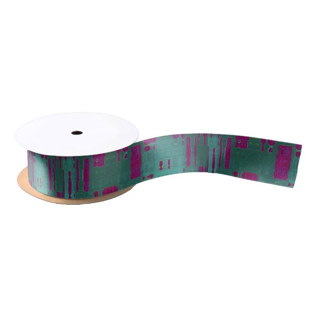 Abstract Puple / Turquoise Ribbon Satin Ribbon (Spool)