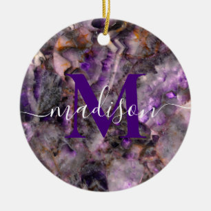 Abstract purple amethyst quartz marble granite ceramic tree decoration