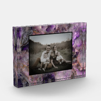 Abstract purple Amethyst Quartz, purple granite Photo Block