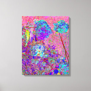 Abstract Purple and Blue Hydrangea with Magenta Canvas Print