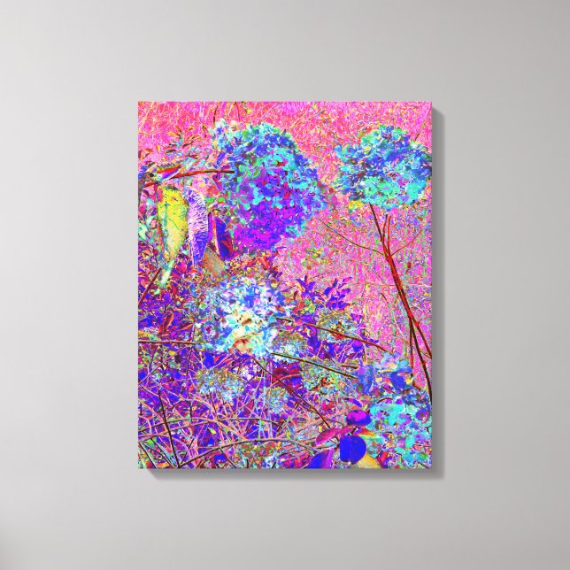 Abstract Purple and Blue Hydrangea with Magenta Canvas Print (Front)