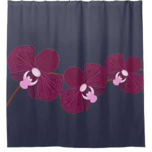 Abstract Purple and Pink Orchids Custom Shower Curtain