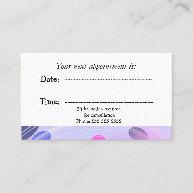 Abstract Purple Beans Medical Appointment Card (Front)