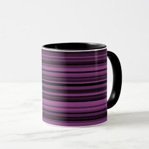 Abstract Purple Black Stripes Mug