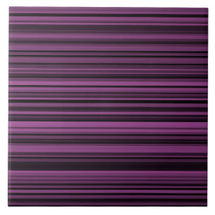 Abstract Purple Black Stripes Tile