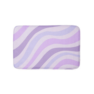 Abstract Purple Blue Groovy Stripe Liquid Pattern Bath Mat