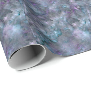 Abstract purple blue teal quartz marble granite   wrapping paper