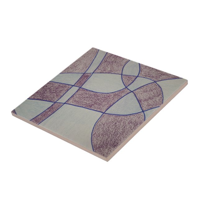 Abstract Purple Ceramic Tile (Side)
