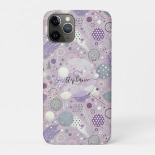 Abstract Purple Circles with Paint Strips Accents Case-Mate iPhone Case