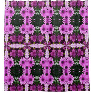Abstract Purple Daisy Flower Pattern  Shower Curtain
