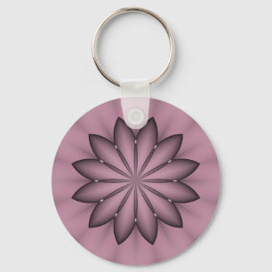 Abstract Purple Flower for Christmas Key Ring