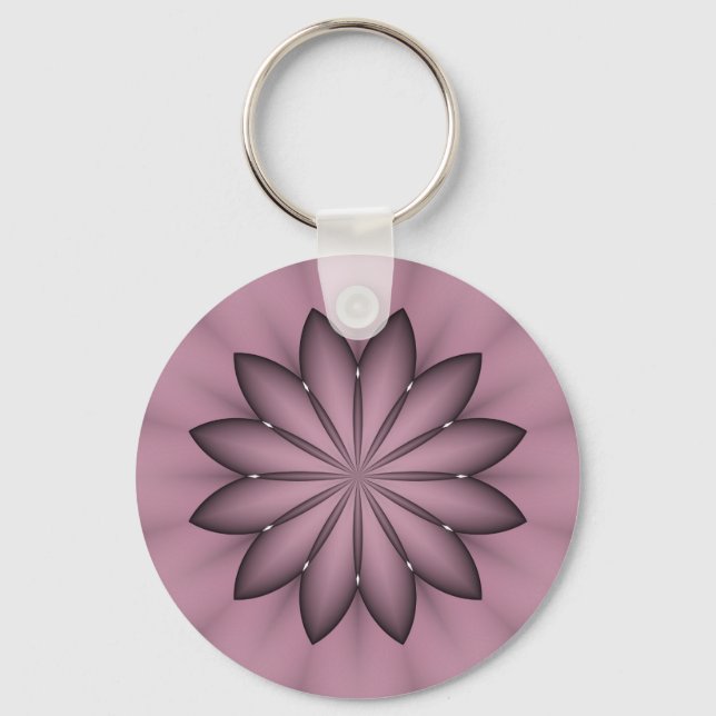 Abstract Purple Flower for Christmas Key Ring (Front)