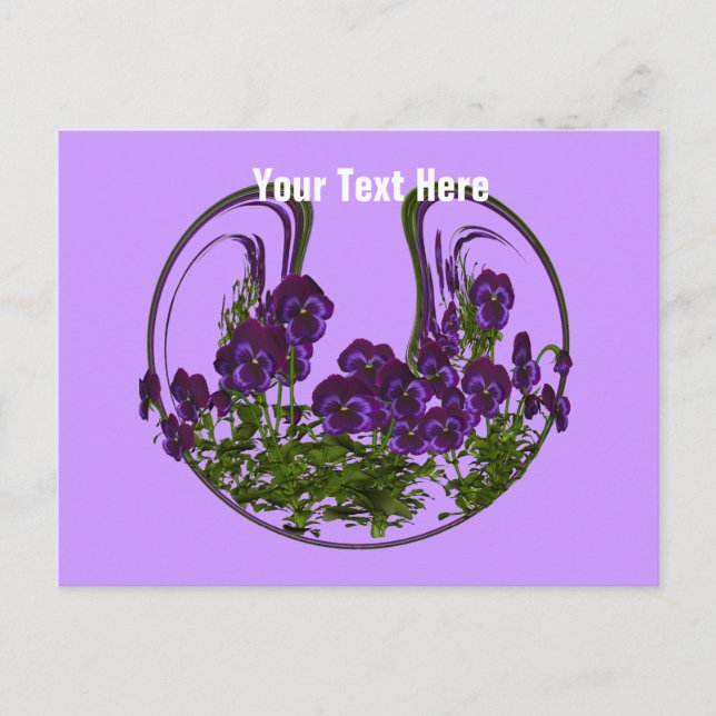 Abstract Purple Flowers Customisable Postcard (Front)