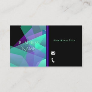 Abstract Purple & Green Business Card 3