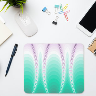Abstract Purple Green Gradient Fractal Mouse Pad