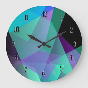 Abstract Purple & Green Round Wall Clock