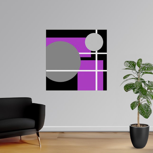 Abstract Purple Grey Black White Poster (Abstract Purple Gray Black White Poster from Abstract Poster Prints on Zazzle. Choose your size. )