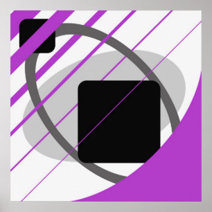 Abstract Purple Grey Off-White Black AP0002 Poster