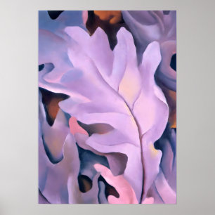 Abstract Purple Leaves Georgia O'Keeffe Poster