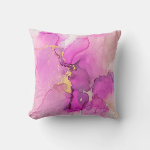 Abstract purple,  lilac,  pink,  gold background,  cushion