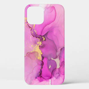 Abstract purple, lilac, pink, gold background, wal iPhone 12 case