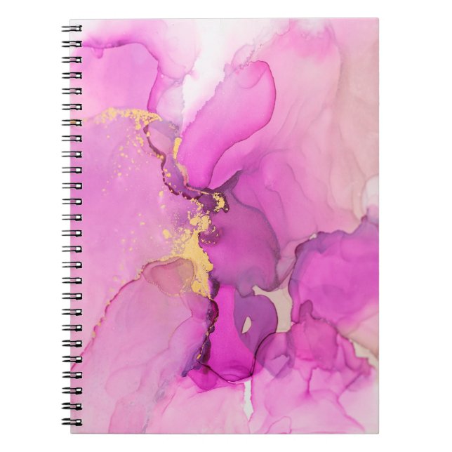 Abstract purple, lilac, pink, gold background, wal notebook (Front)