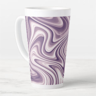Abstract Purple Liquid Marble Latte Mug