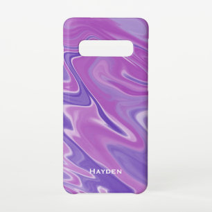 Abstract Purple Liquid Marble Personalised Samsung Galaxy Case