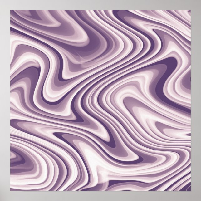 Abstract Purple Liquid Marble Poster (Front)