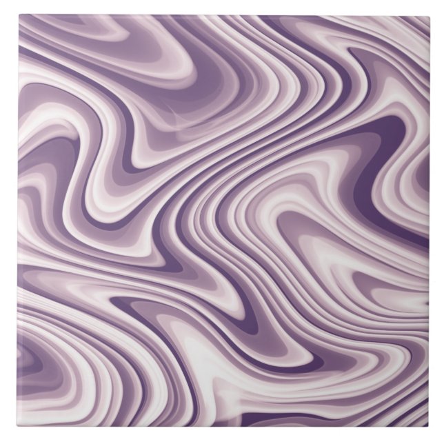 Abstract Purple Liquid Marble Tile (Front)