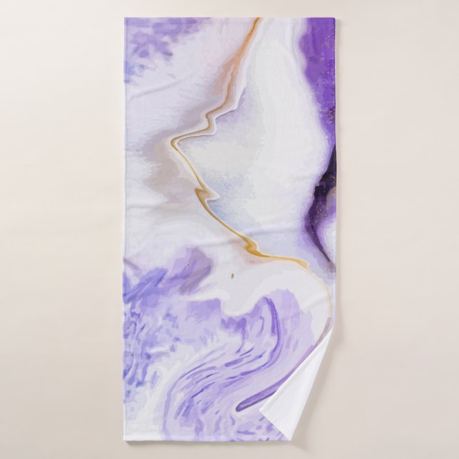 Abstract purple marble bath towel (Bath Towel)
