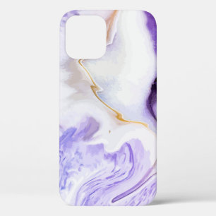 Abstract purple marble iPhone 12 case