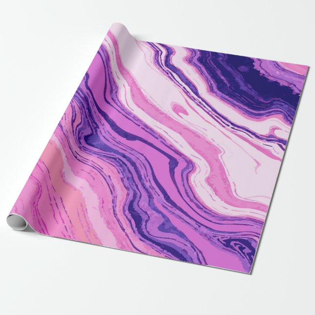 Abstract Purple Marble Pattern – Elegant Wrapping Paper (Unrolled)