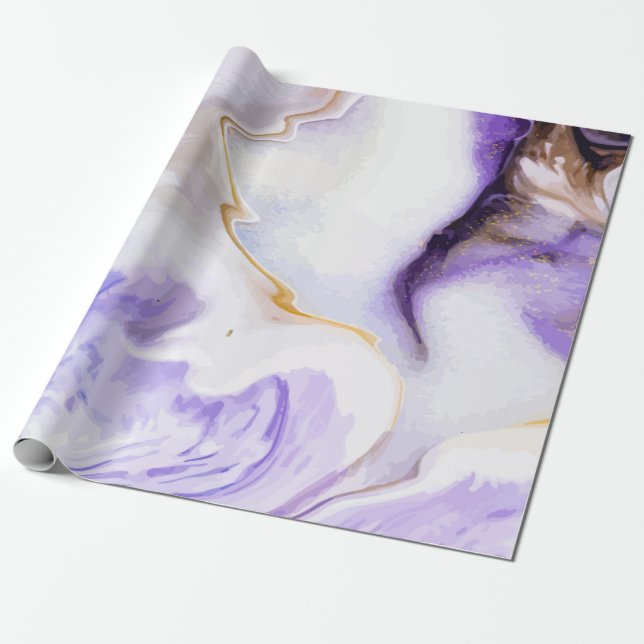 Abstract purple marble wrapping paper (Unrolled)