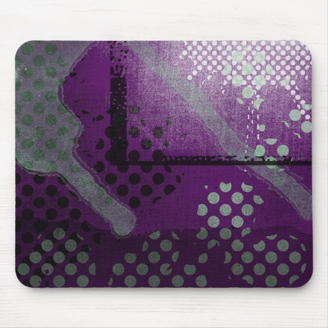 Abstract Purple Metallic Grunge Mouse Pad (Front)