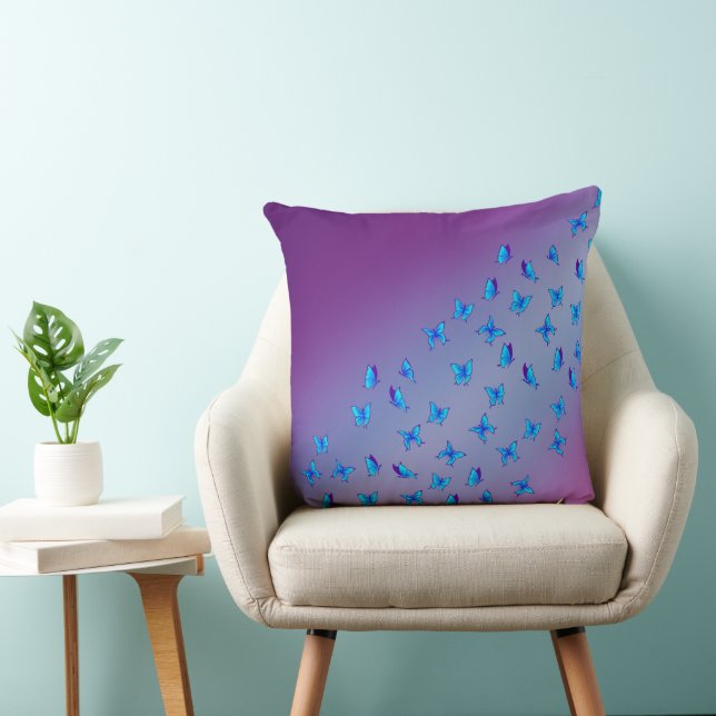 Abstract purple  Moonbeams and Butterflies  Cushion (Chair)