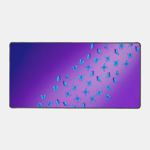 Abstract purple Moonbeams and Butterflies Desk Mat