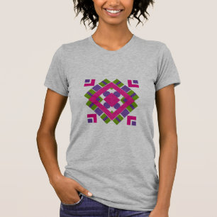 Abstract Purple Multicolored Diamond Image T-Shirt