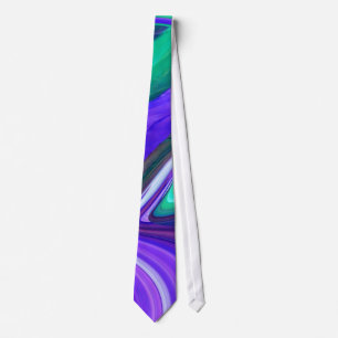 Abstract Purple N Teal Swirls Tie
