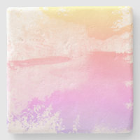 Abstract Purple, Orange, Yellow Stone Coaster