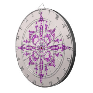 Abstract Purple Orchid Flower Design Pattern Art Dartboard