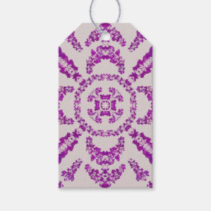 Abstract Purple Orchid Flower Design Pattern Art Gift Tags