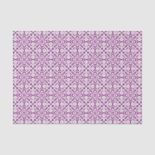 Abstract Purple Orchid Flower Design Pattern Art Tissue Paper (Front)