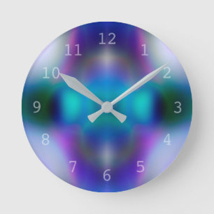 Abstract purple pattern round clock