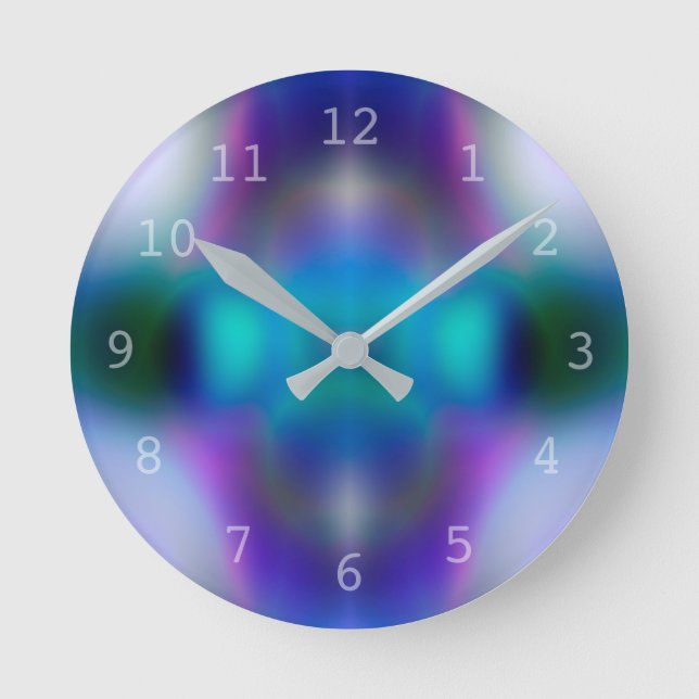 Abstract purple pattern round clock (Front)