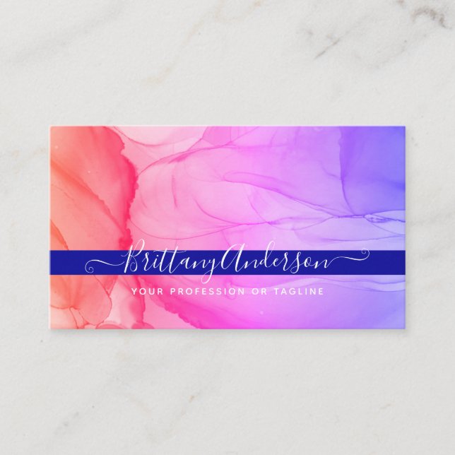 Abstract Purple Pink Personalised Loyalty Card (Front)