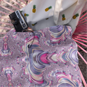 Abstract Purple Pink Spiral Fractal Symmetry Beach Towel